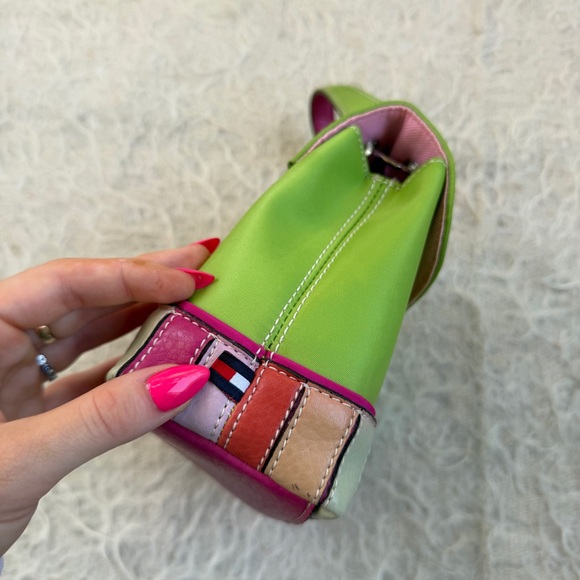 Tommy Hilfiger Y2K Lime & Bubblegum Mini Top Handle Bag - Picture 4 of 6